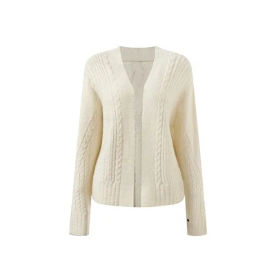 Moteriškas kreminis megztas megztinis